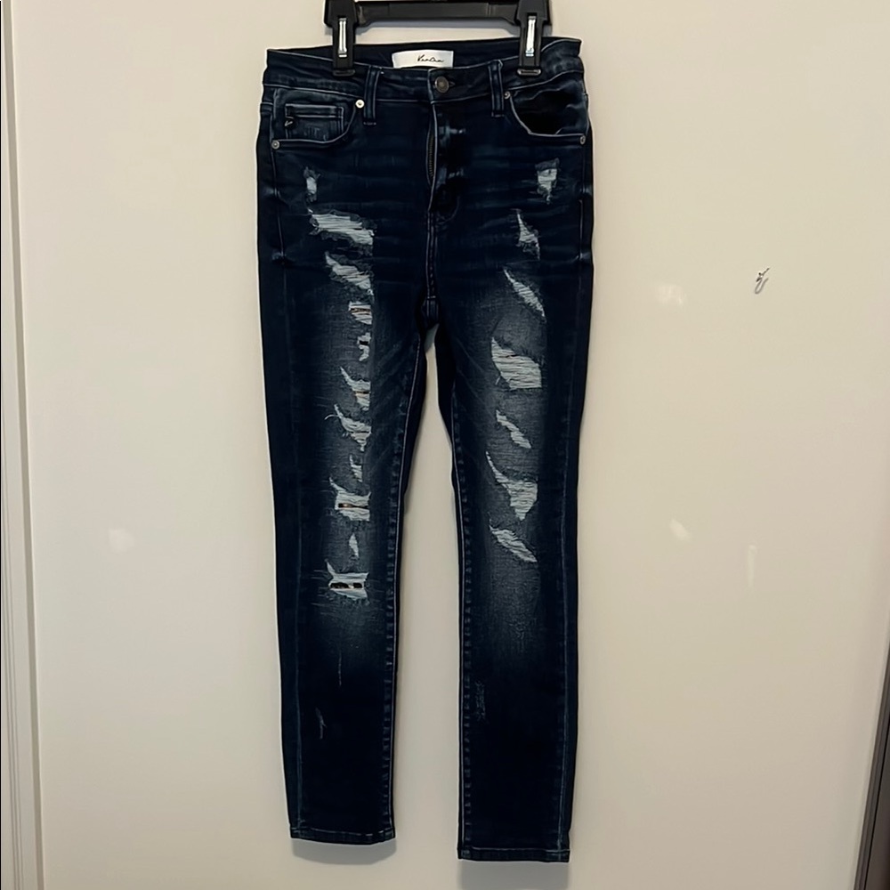 KanCan Dark Blue Distressed Skinny Jeans